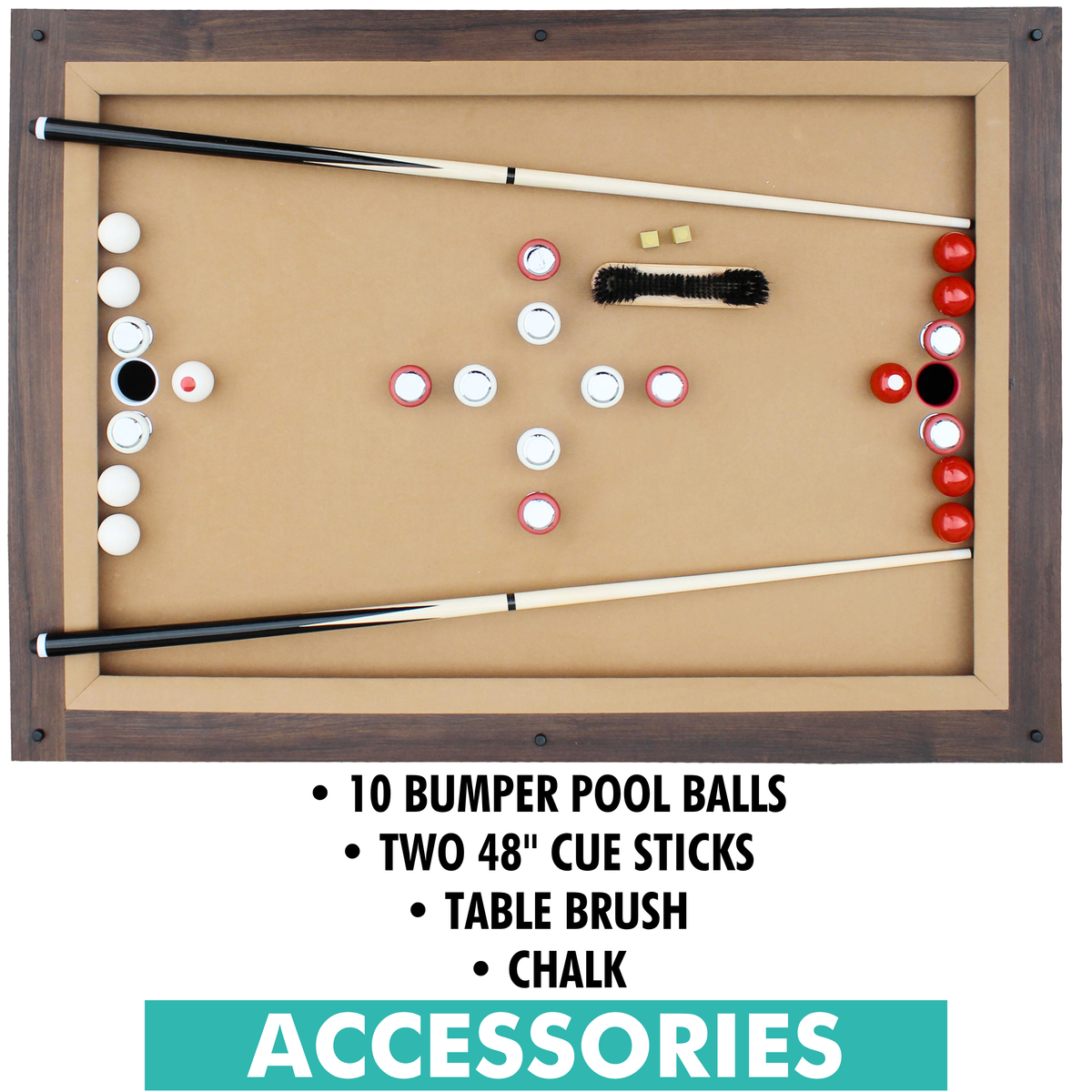 Espresso "Baddah Bing" 54" Bumper Pool Table Only