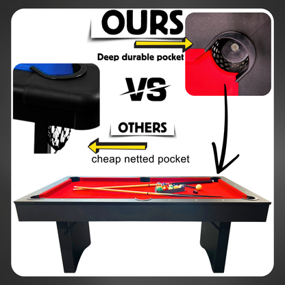 Red 6' Portable Ashford Pool Table