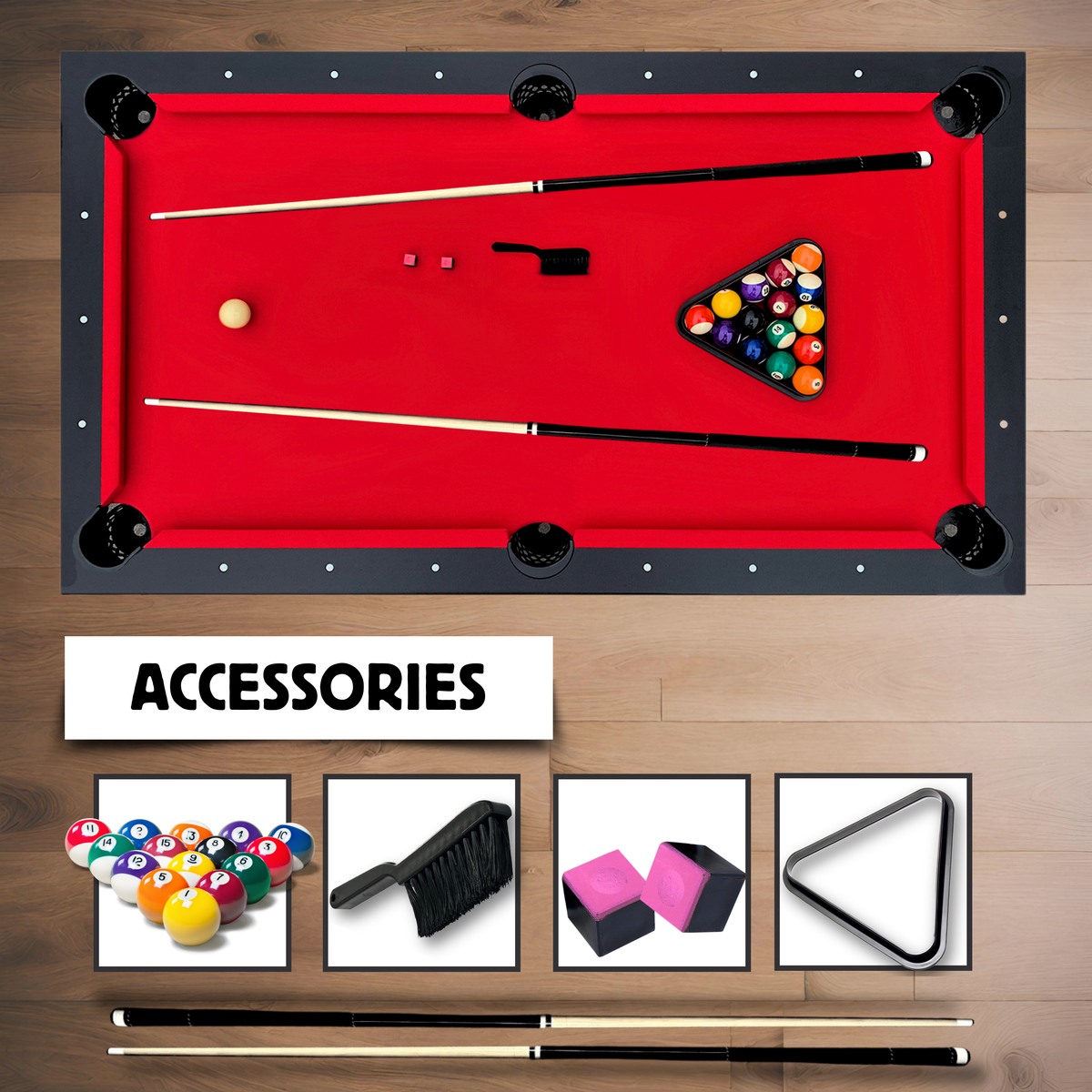 Red 6' Portable Ashford Pool Table