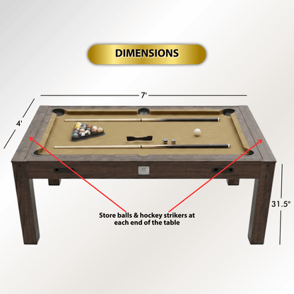 Espresso “The Transformer” 7’ 4 in 1 Multi-Game Table