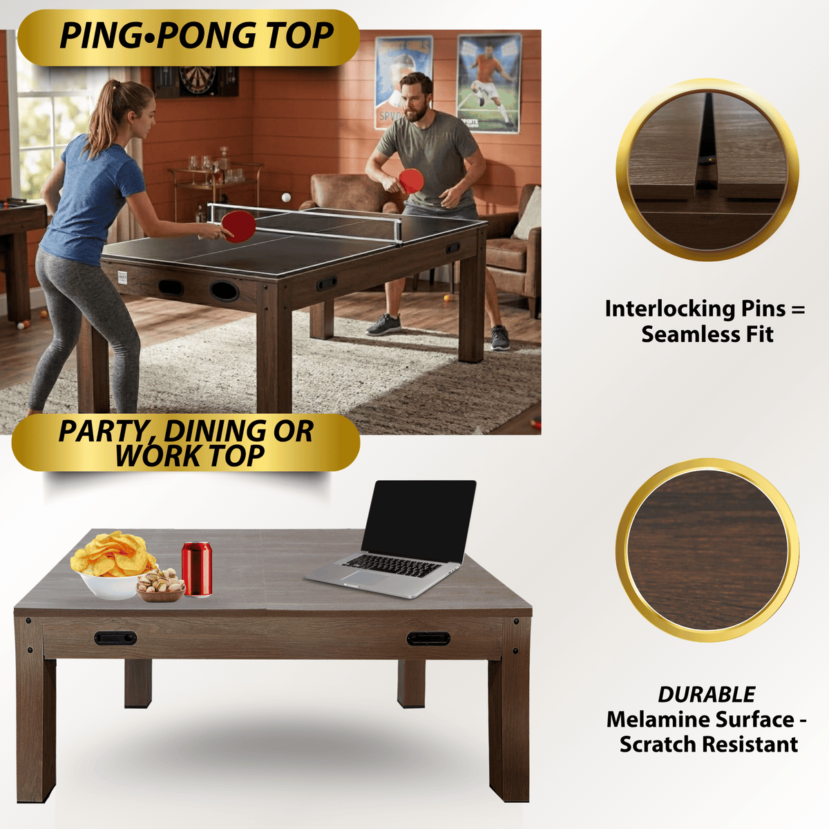 Espresso “The Transformer” 7’ 4 in 1 Multi-Game Table