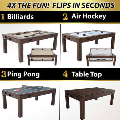 Espresso “The Transformer” 7’ 4 in 1 Multi-Game Table