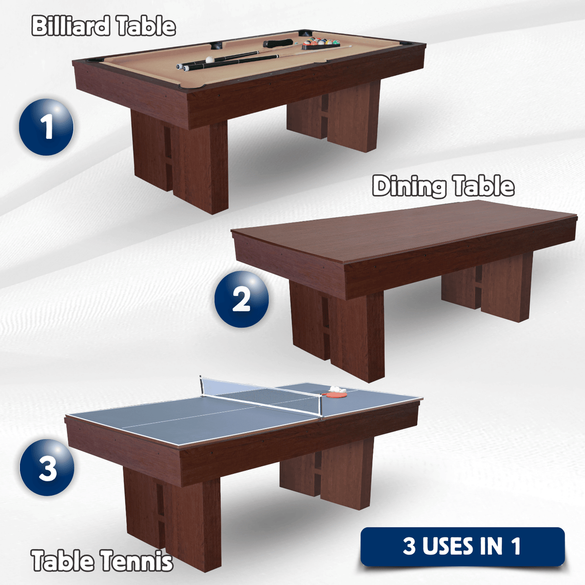 “The Westwood” 7’ Multi-Game Table Without Benches