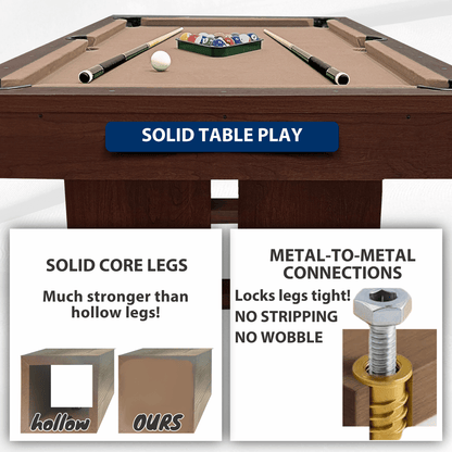 "The Westwood" 7' Multi-Game Table With Benches
