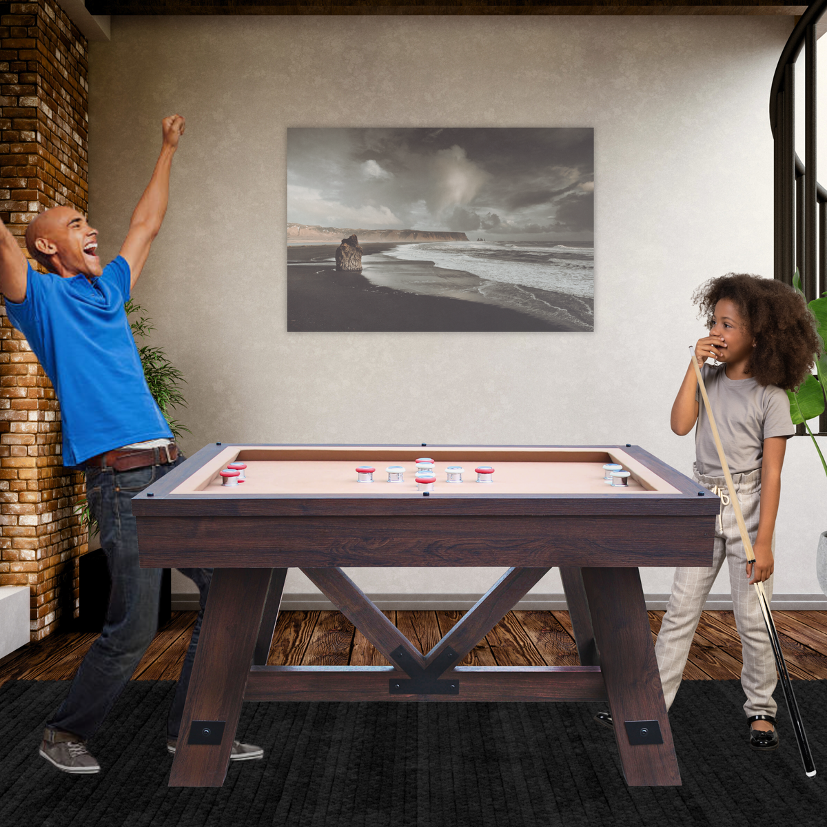Espresso "Baddah Bing" 54" Bumper Pool Table With Top