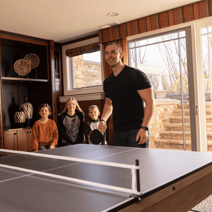 Rustic Oak "The Rockford" 7' Multi-Game Table With Benches