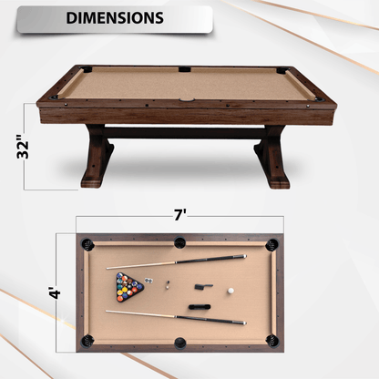 Espresso "The Rockford" 7' Multi-Game Table With Benches