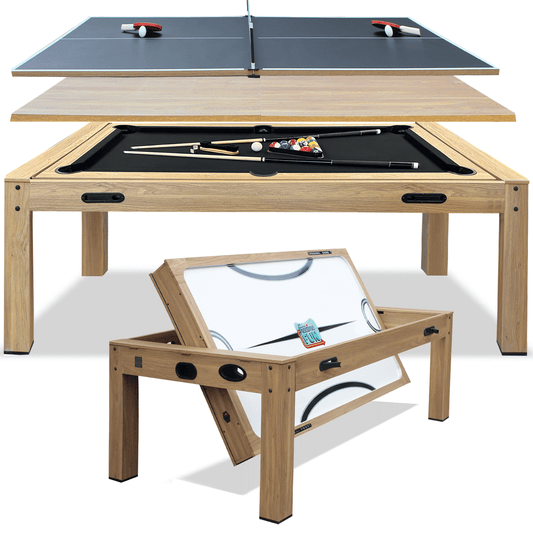 Natural Oak “The Transformer” 7’ 4 in 1 Multi-Game Table
