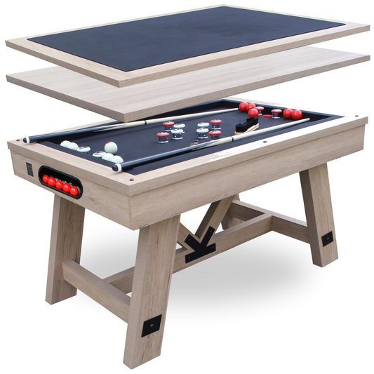 Rustic Oak "Baddah Bing" 54" Bumper Pool Table With Top