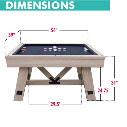 Rustic Oak "Baddah Bing" 54" Bumper Pool Table With Top