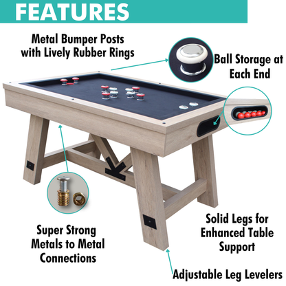 Rustic Oak "Baddah Bing" 54" Bumper Pool Table Only
